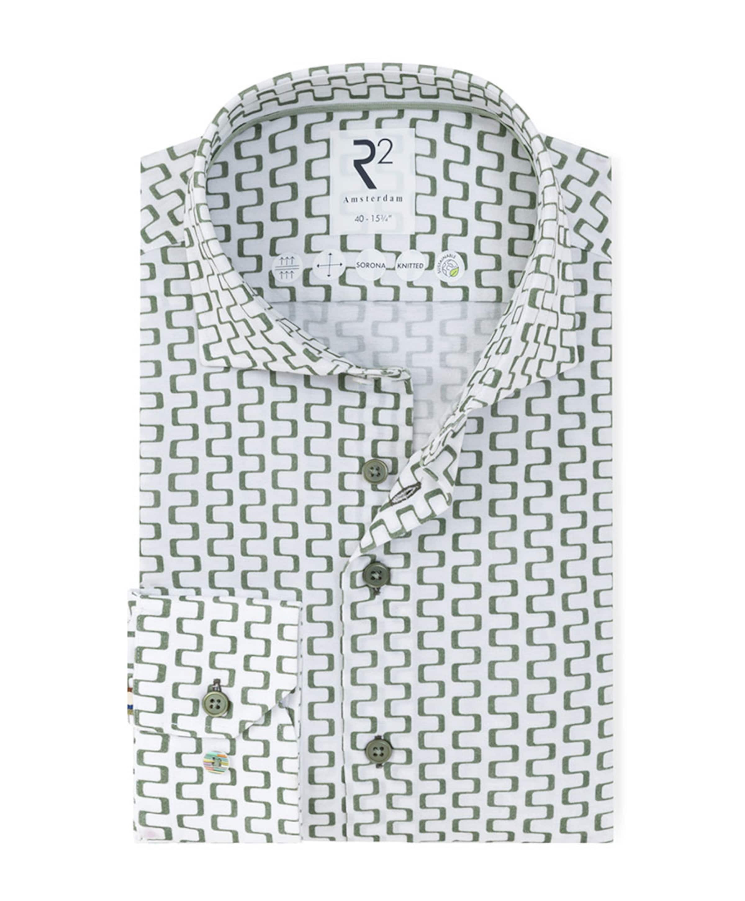 Heren overhemd lange mouw groen