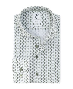 Heren overhemd lange mouw groen