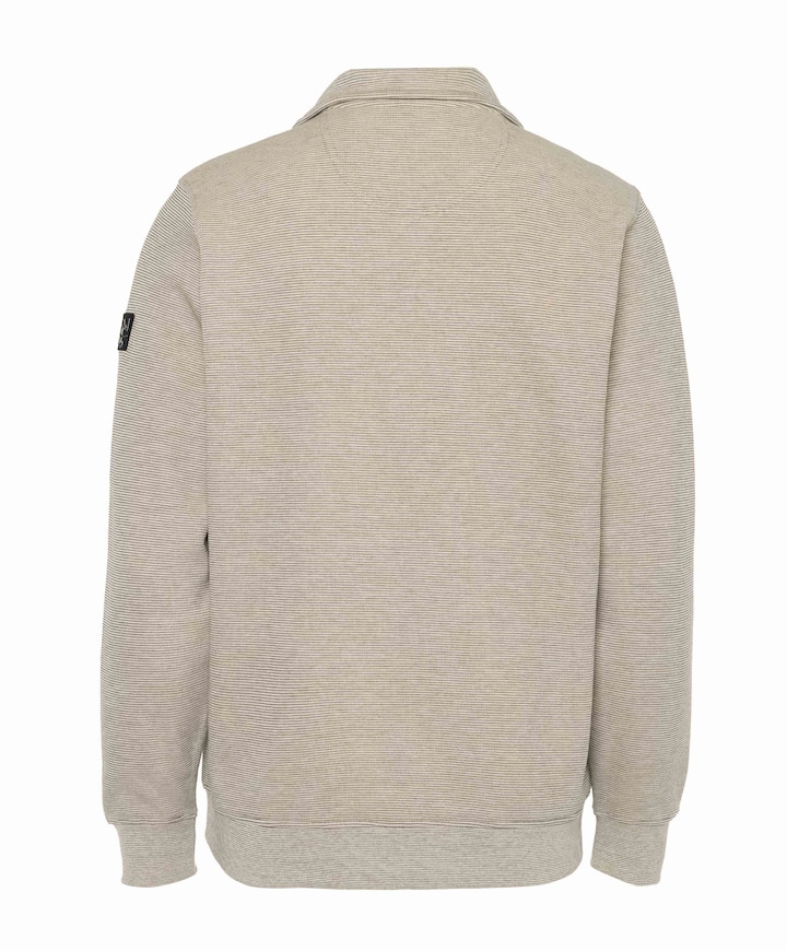 Heren trui met rits beige