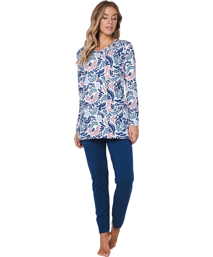 Dames pyjamaset blauw
