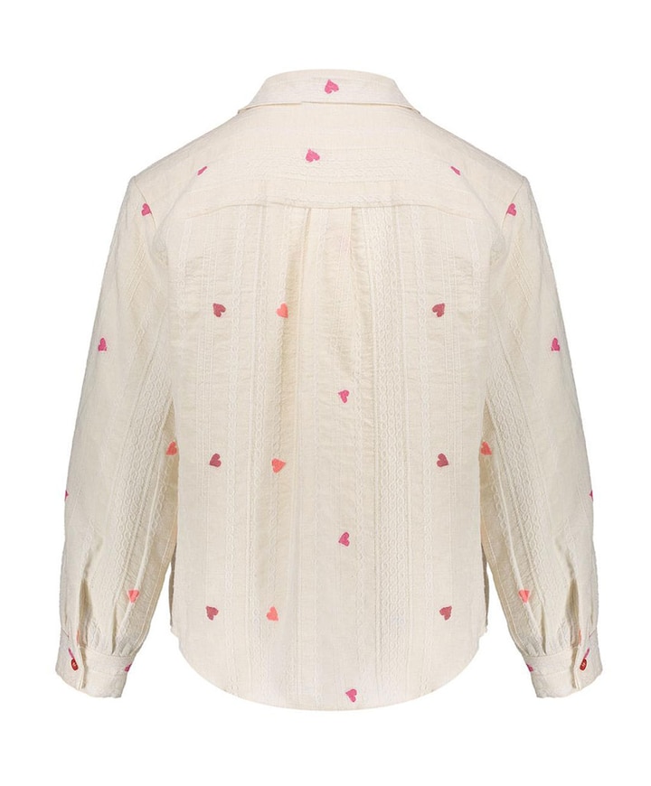 Meisjes blouse lange mouw ecru