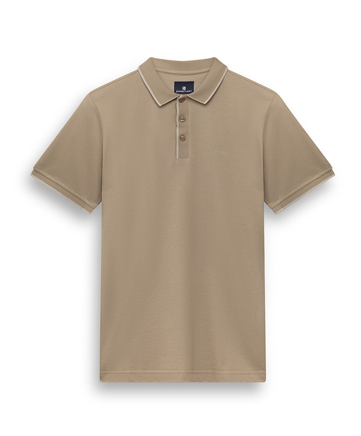 Heren polo beige