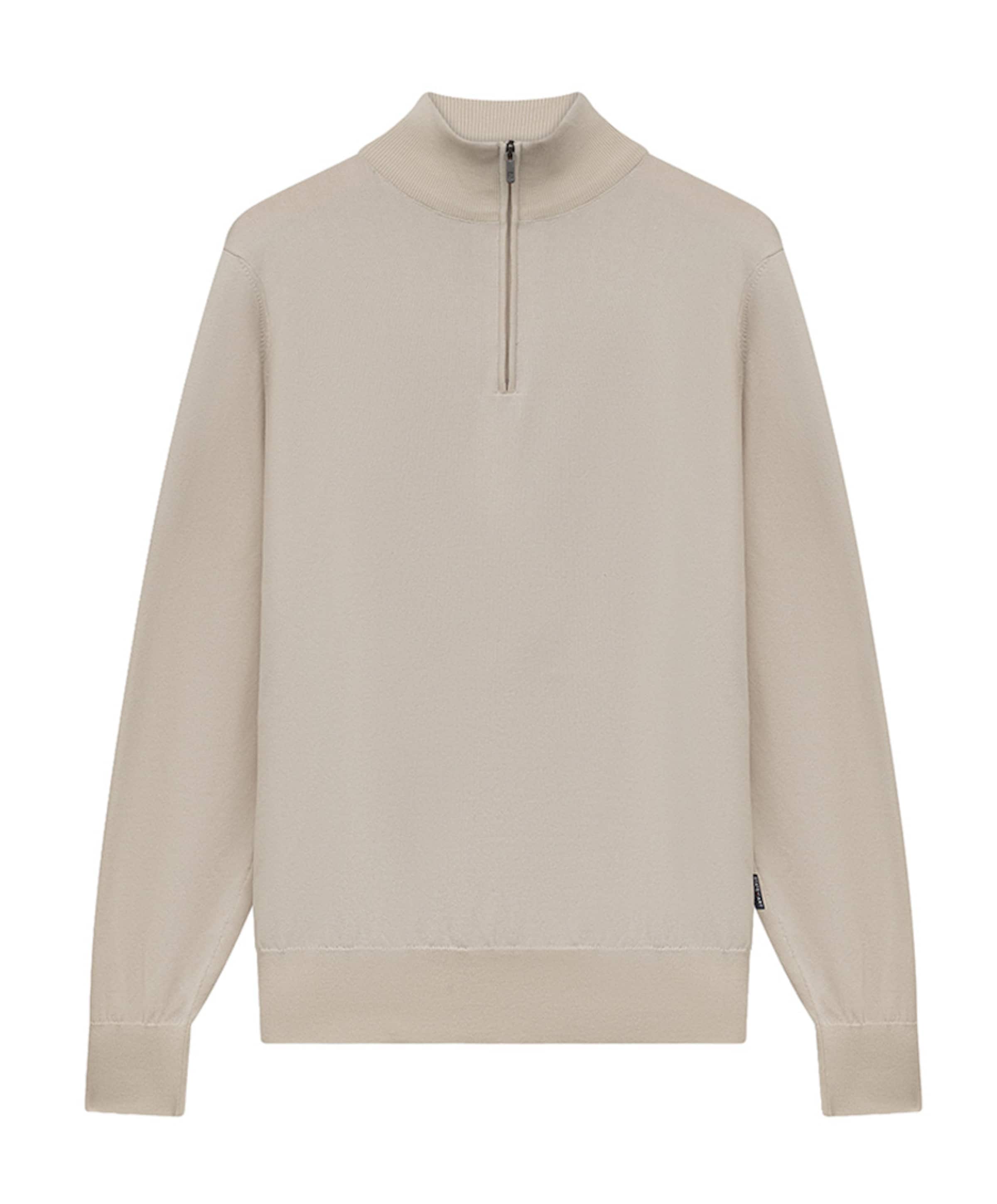 Heren trui met rits beige