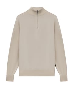 Heren trui met rits beige