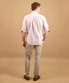 Heren overhemd lange mouw roze