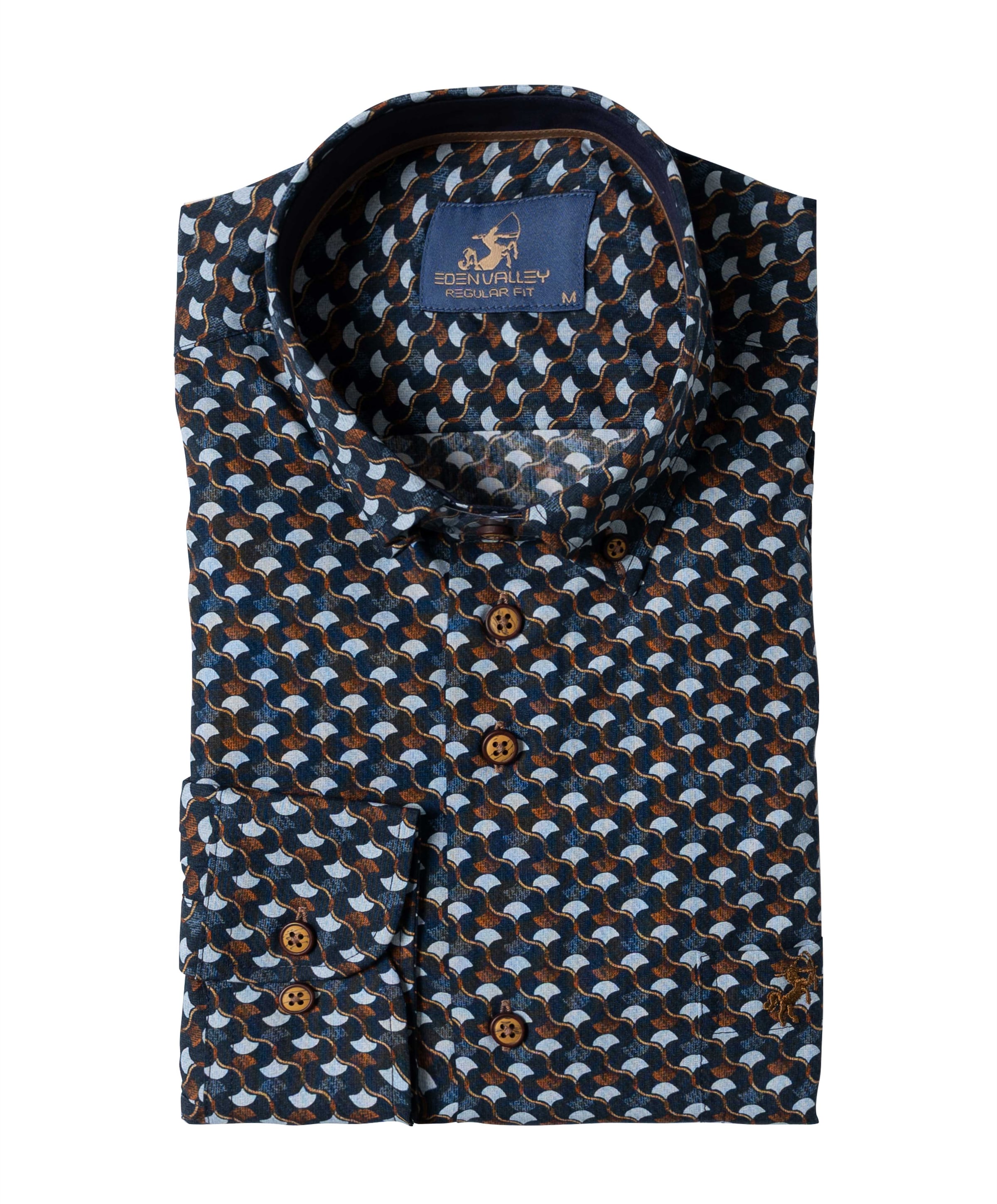 Heren overhemd lange mouw blauw