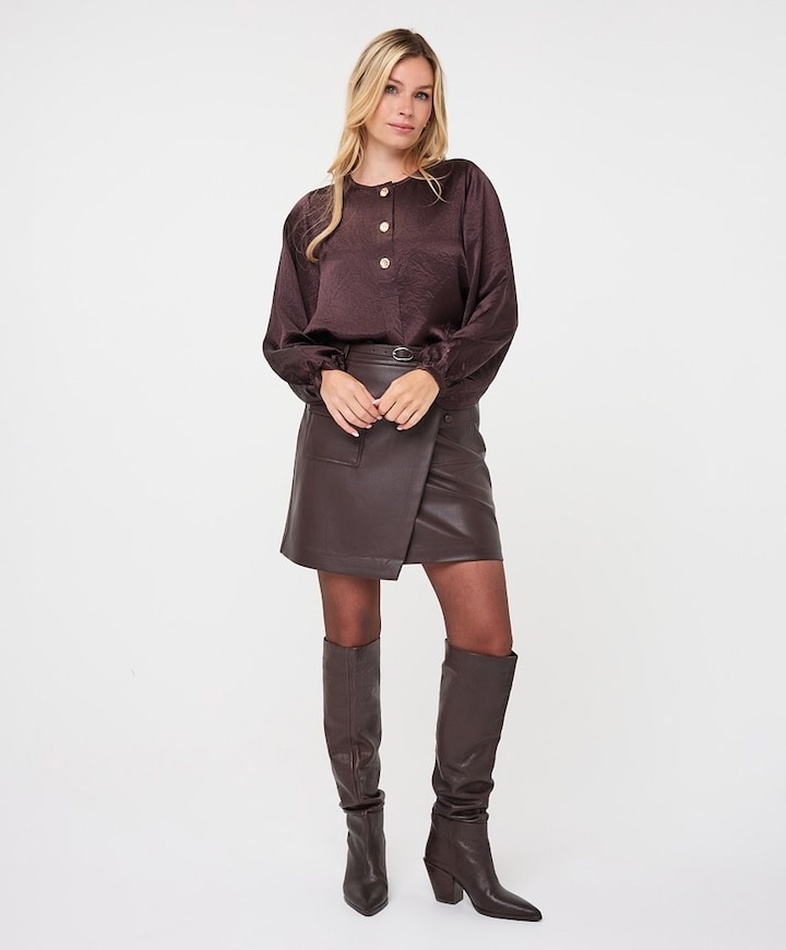 Dames blouse bruin