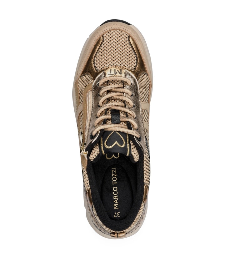 Lace-up dames sneakers beige