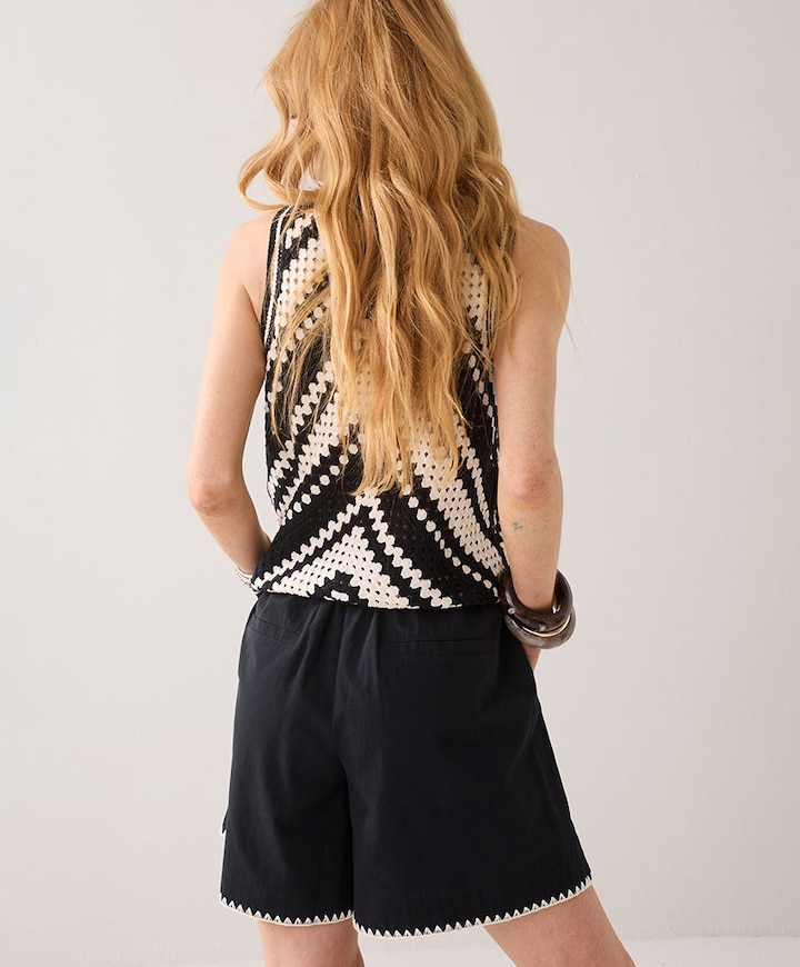 Cotton dames korte broek zwart