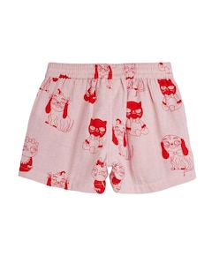 Minibabies woven meisjes korte broek roze