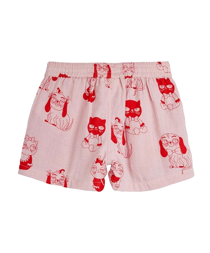 Minibabies woven meisjes korte broek roze