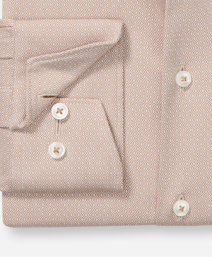 Heren overhemd lange mouw bruin