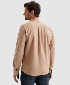 Heren overhemd lange mouw bruin