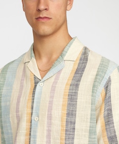 Heren overhemd korte mouw multicolor