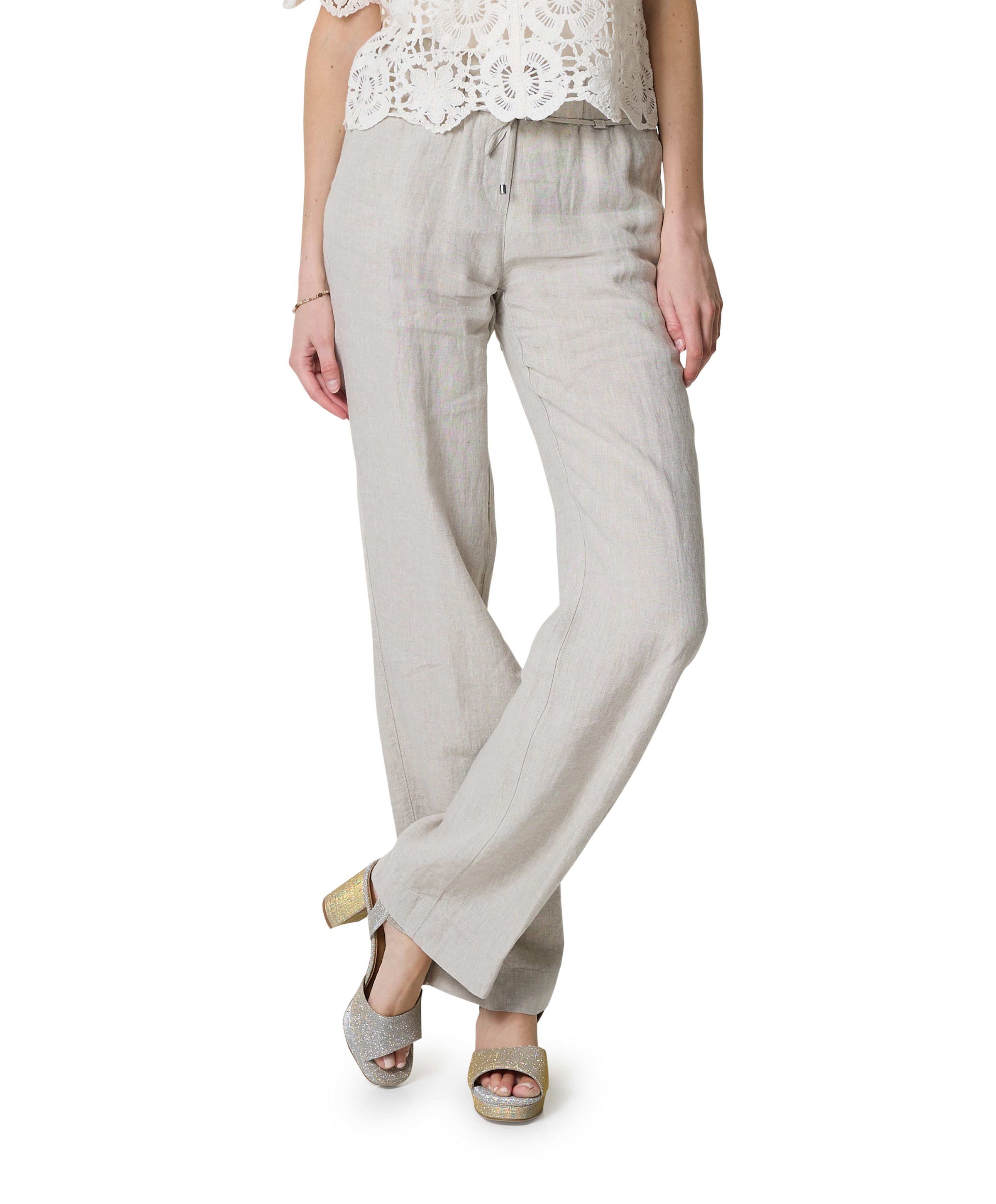 Pia Wide Chic dames broek beige
