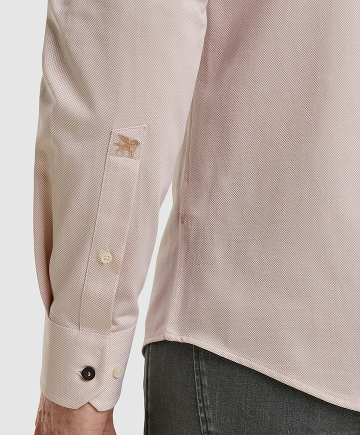 Heren overhemd lange mouw roze