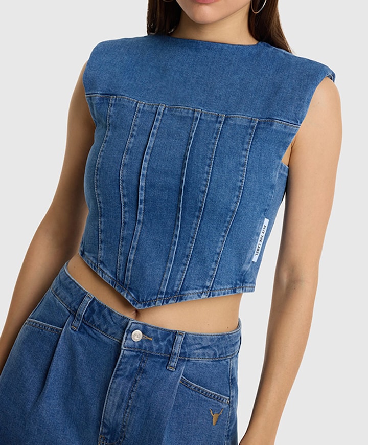Dames top blauw