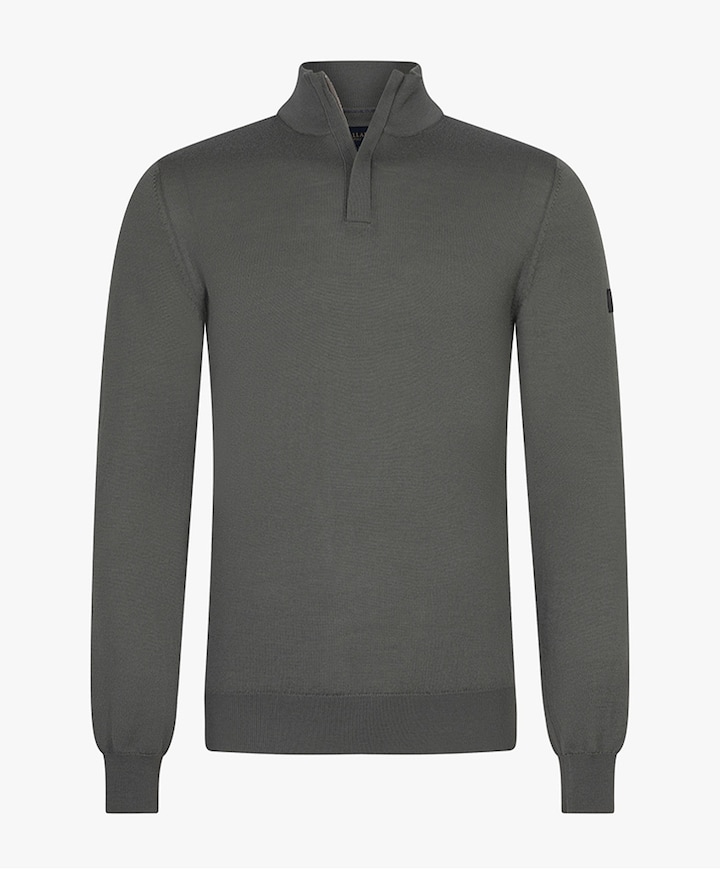 Heren trui met rits groen