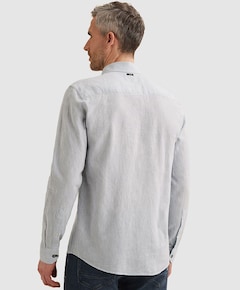 Heren overhemd lange mouw blauw