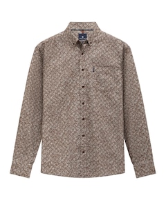 Heren overhemd lange mouw beige
