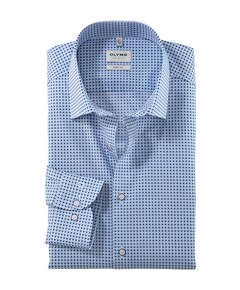 Heren overhemd lange mouw blauw