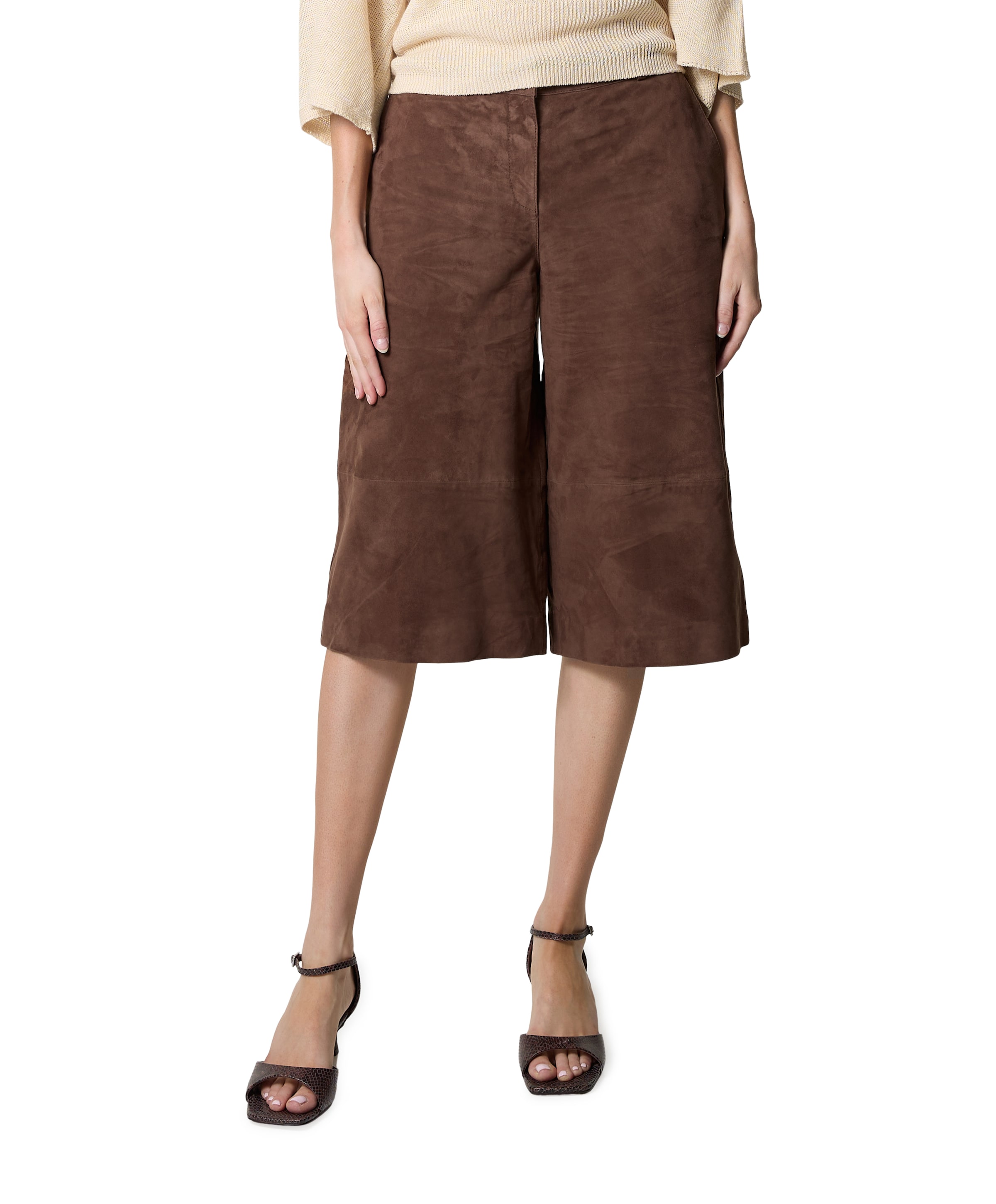 MATILDE Goat Suede dames bermuda bruin
