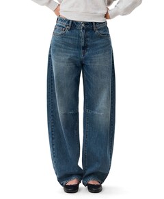 Bold barrel fit dames jeans blauw