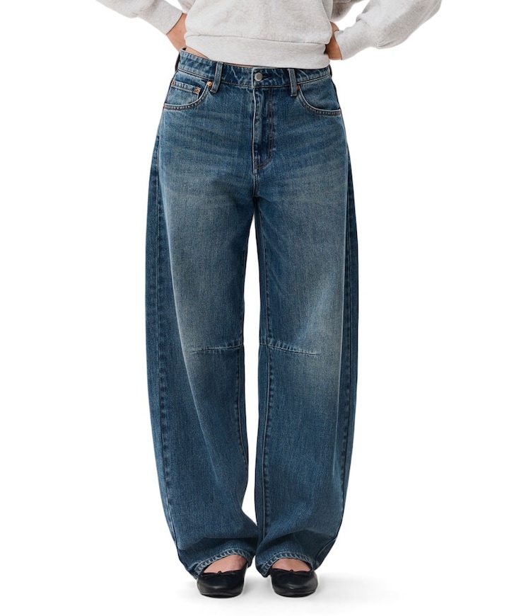 Bold barrel fit dames jeans blauw