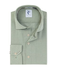 Heren overhemd lange mouw groen