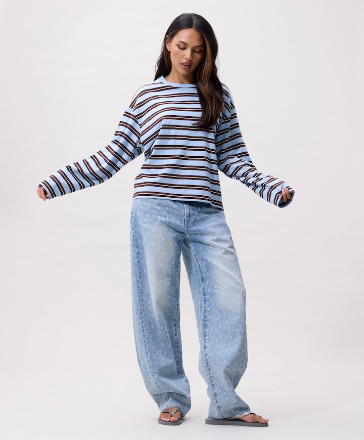 Dames longsleeve blauw