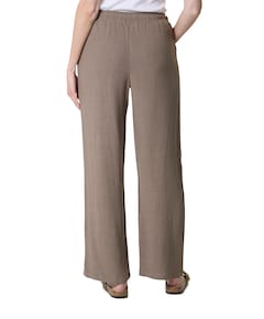 ONLSIESTA MW PULL-UP LINEN BL PNT N dames broek bruin