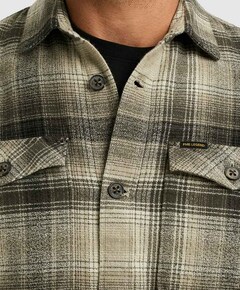 Heren overhemd lange mouw beige