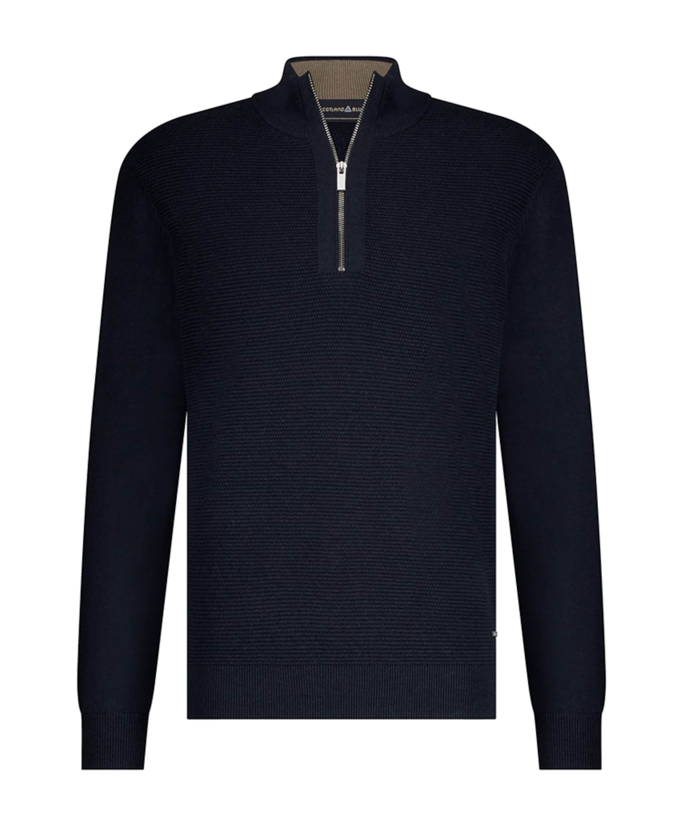 Heren trui met rits blauw