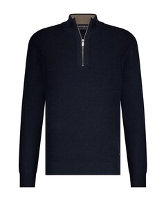 Heren trui met rits blauw
