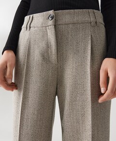 Meeri herringbone pantelon grijs