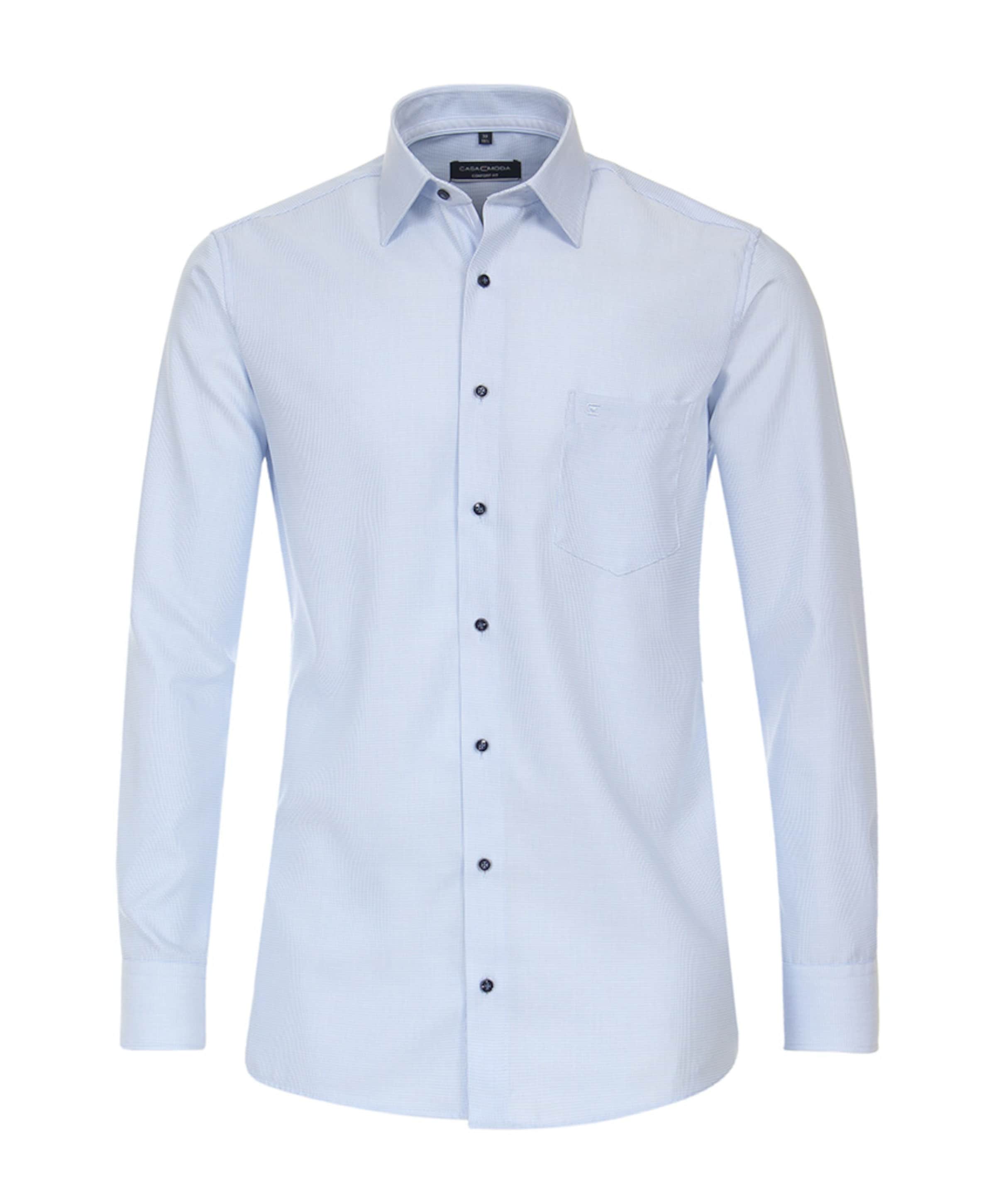 Heren overhemd lange mouw blauw