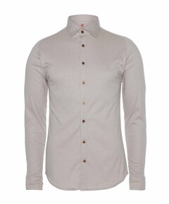 Heren overhemd lange mouw beige