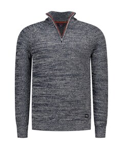 Heren trui met rits blauw