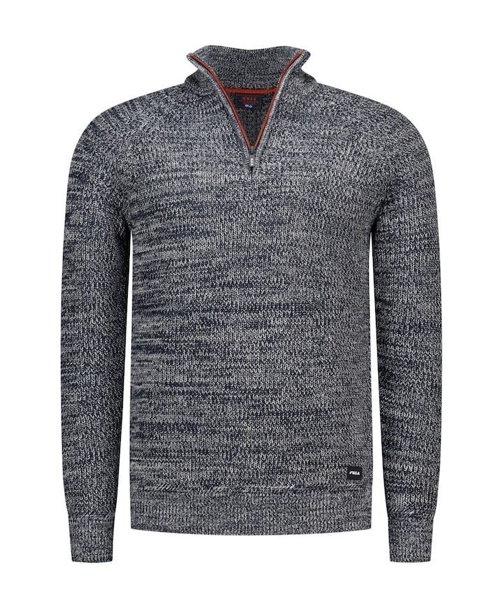 Heren trui met rits blauw