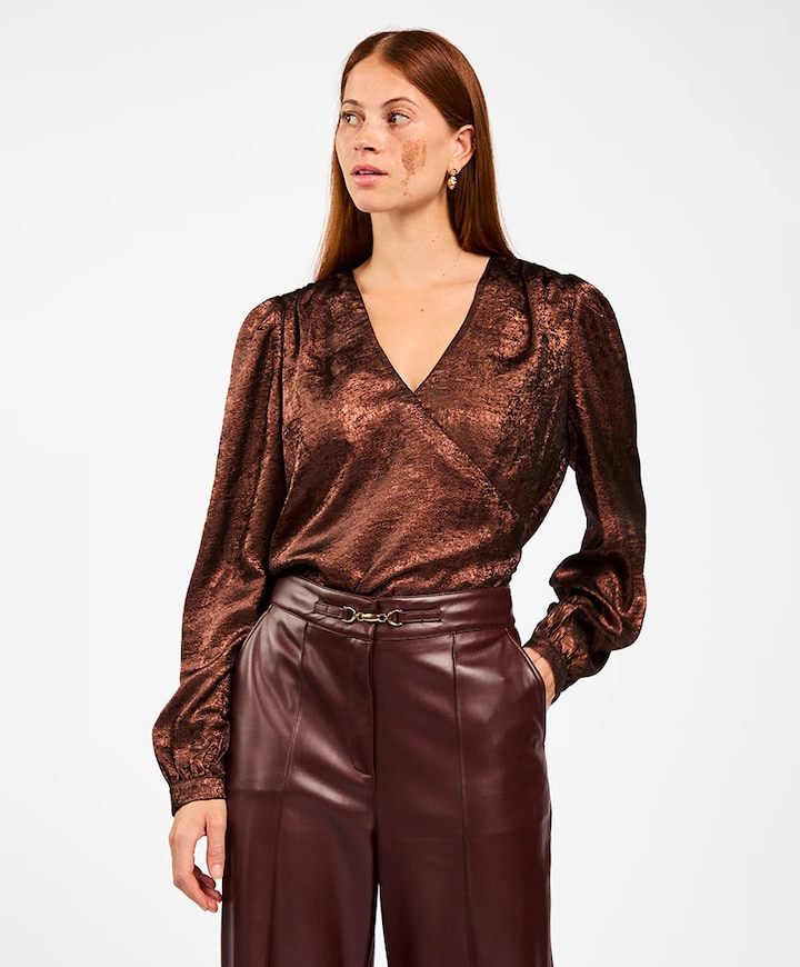 Dames blouse bruin