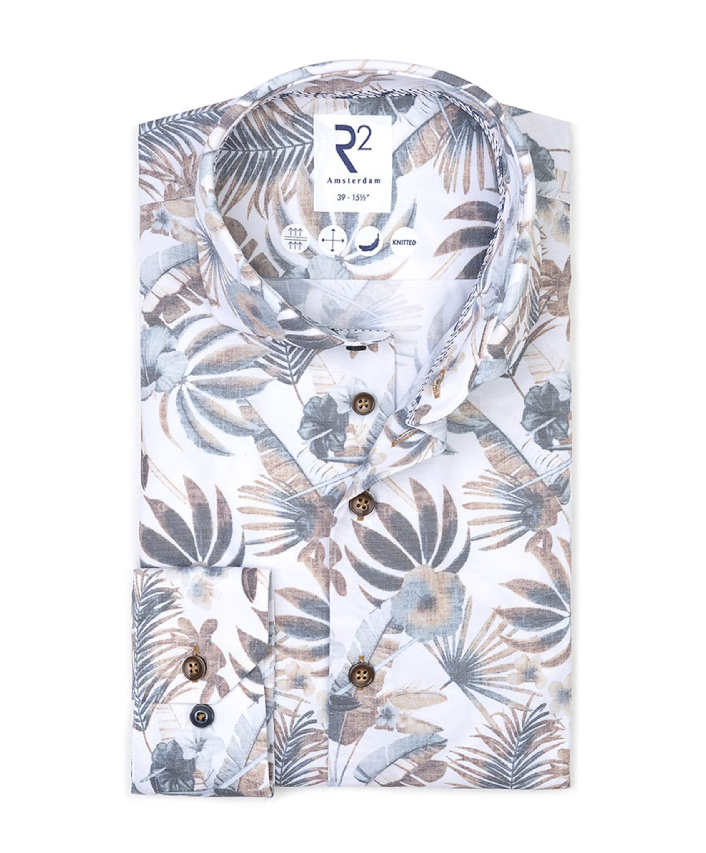 Heren overhemd lange mouw beige