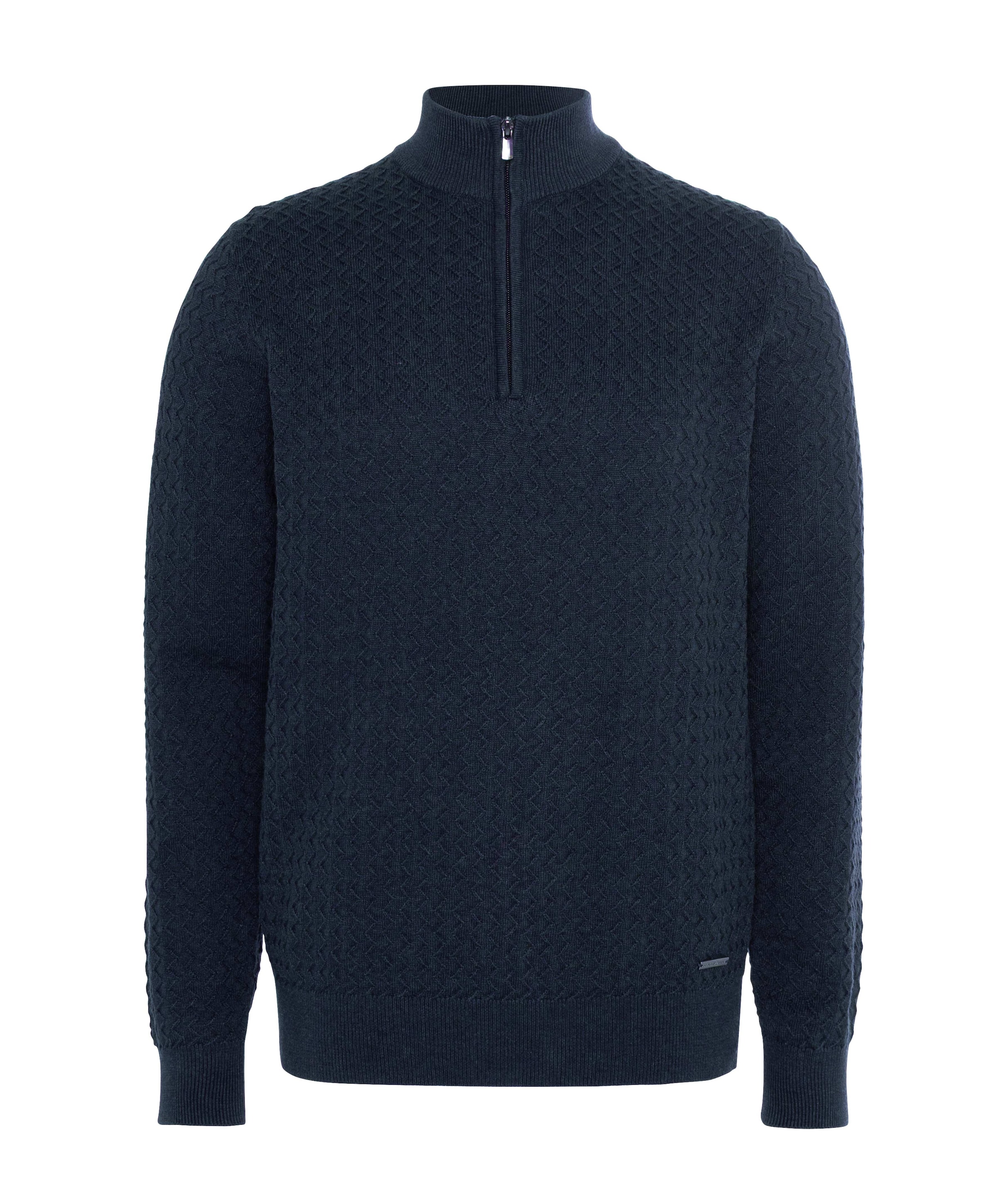 Heren trui met rits blauw
