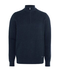 Heren trui met rits blauw