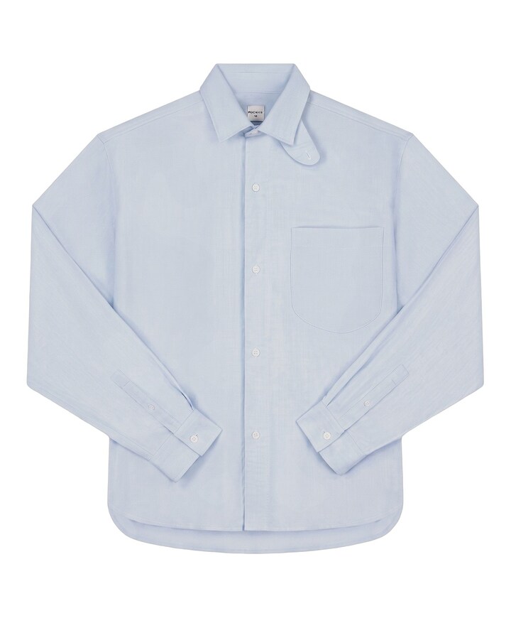 Heren overhemd lange mouw blauw