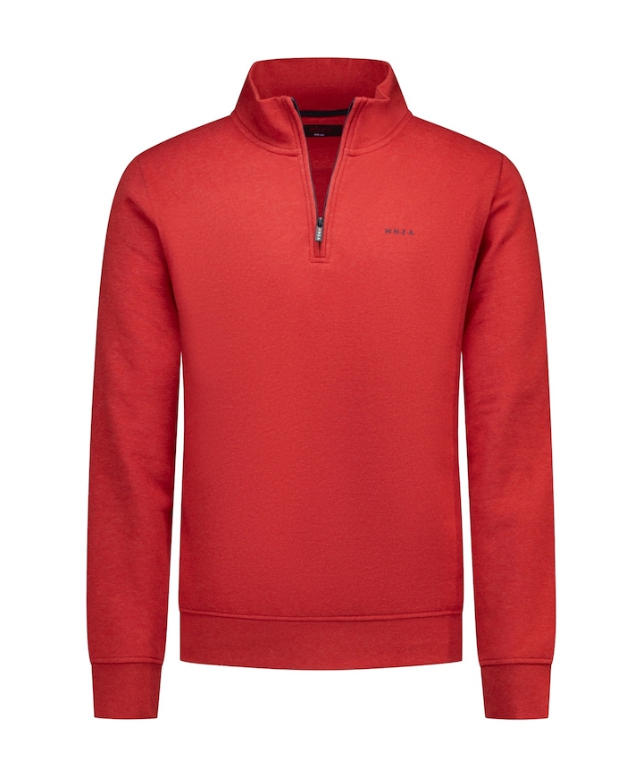 Heren trui met rits rood