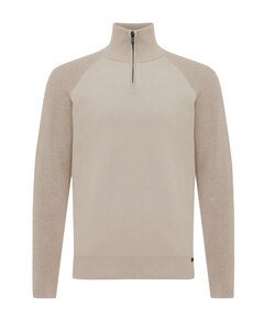 Heren trui met rits ecru