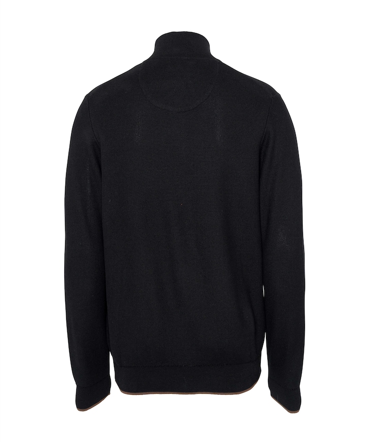 Heren trui met rits zwart