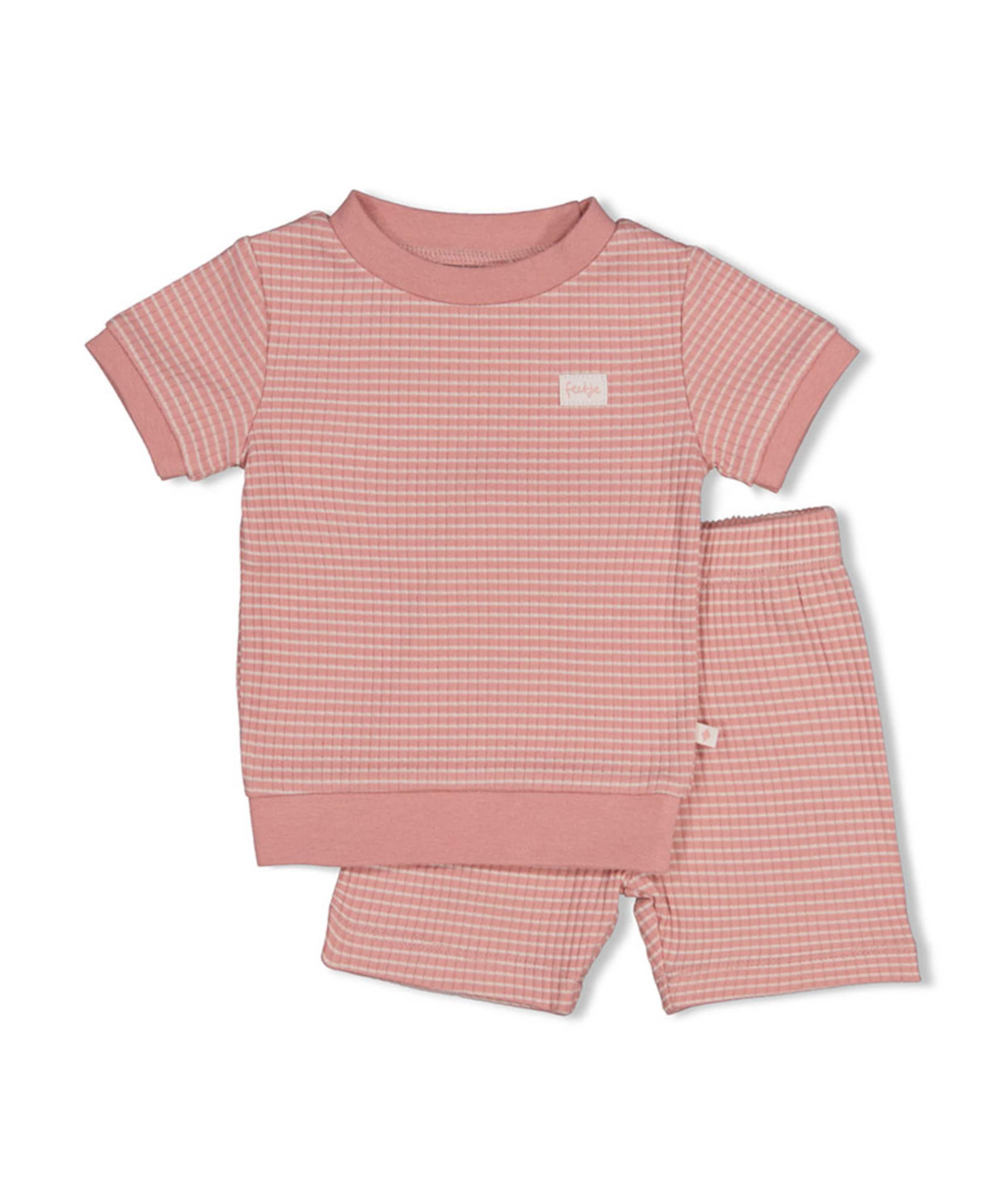 Uniseks shortama wafel roze