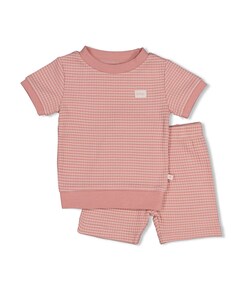 Uniseks shortama wafel roze