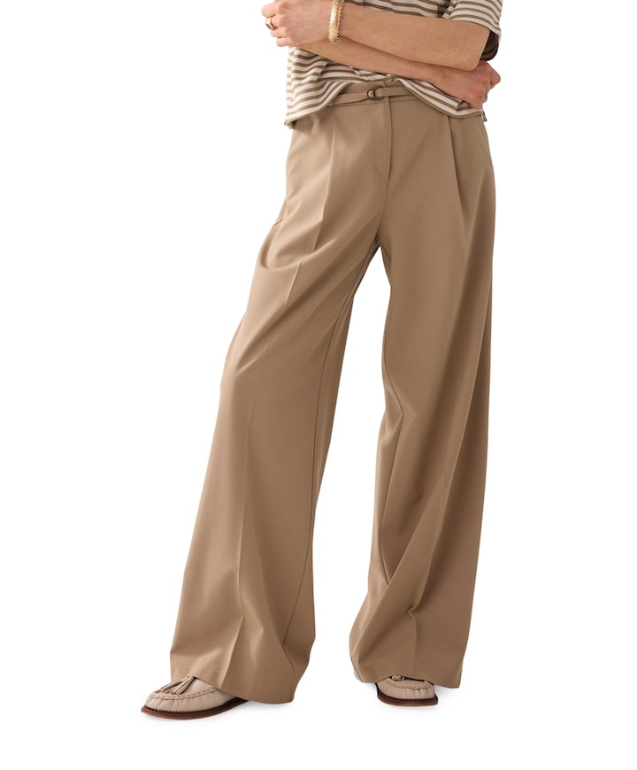 Viscose blend dames pantalon beige